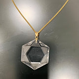 faceted 6 ray clear quartz necklace