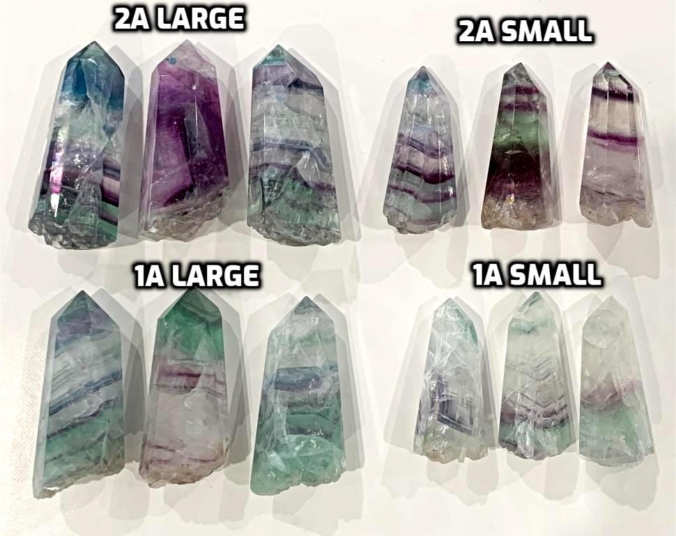Rainbow Fluorite Point with Etched Raw Base