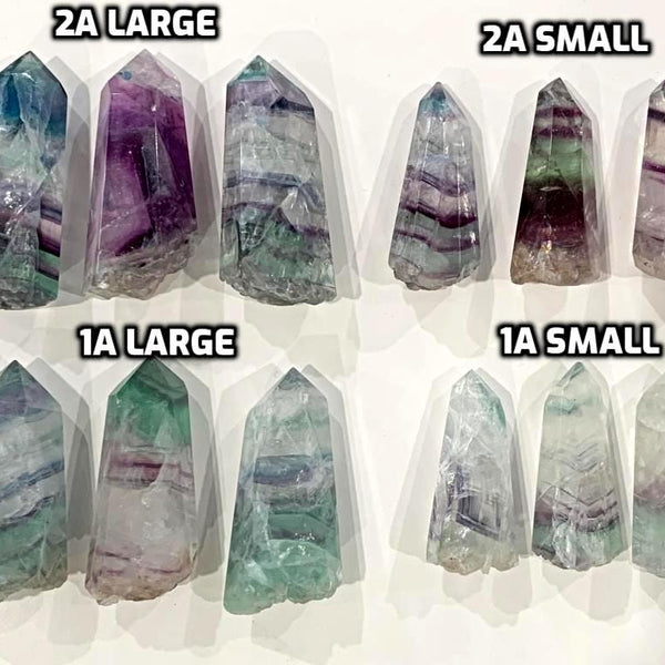 Rainbow Fluorite Point with Etched Raw Base