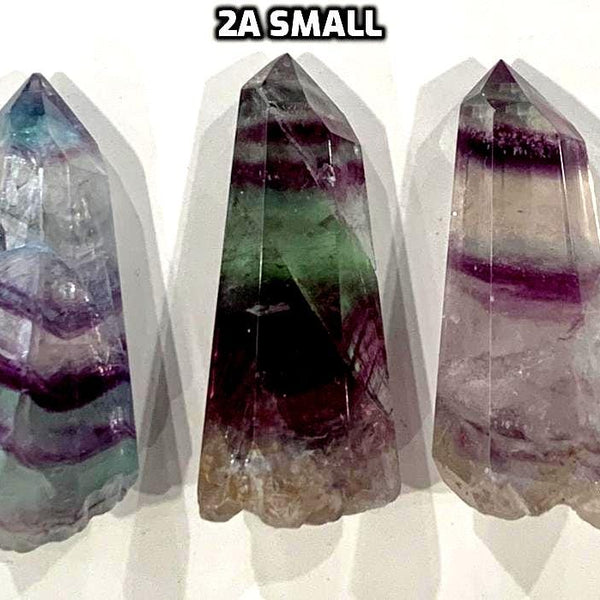Rainbow Fluorite Point with Etched Raw Base