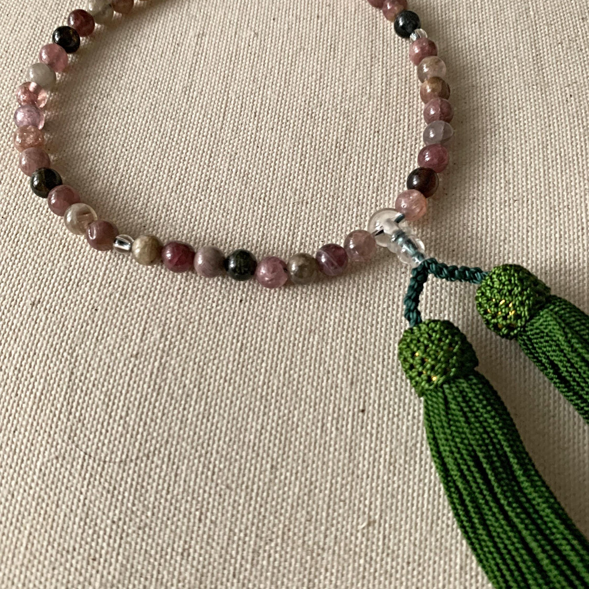 Pink Tourmaline Japanese Mala Rosary Nenju Juzu