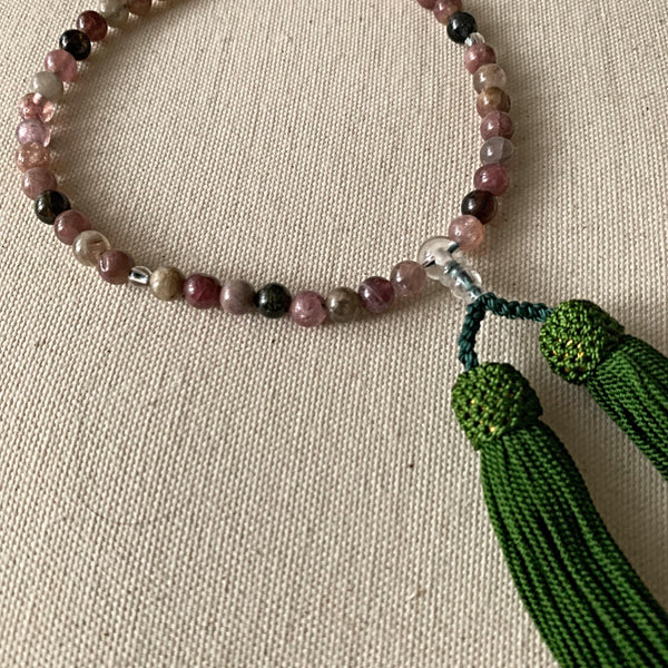 Pink Tourmaline Japanese Mala Rosary Nenju Juzu