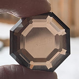 Smoky quartz octagon faceted gemstone