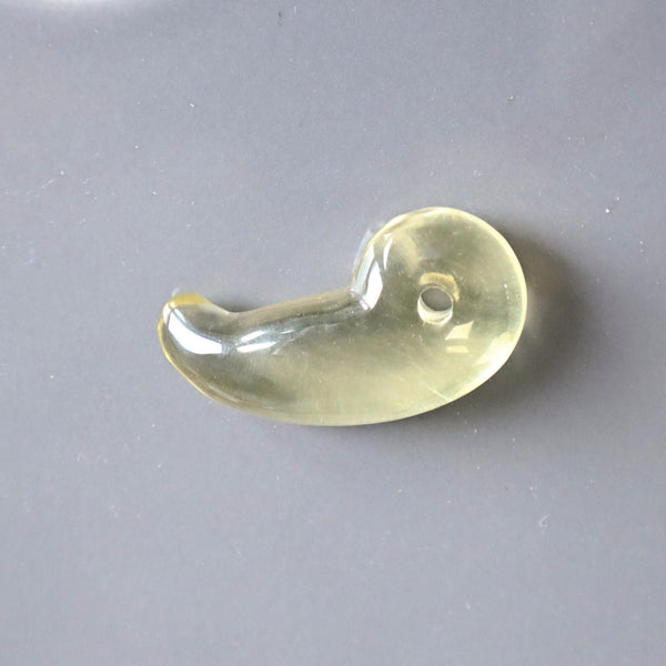 yellow Quartz magatama amulet charm