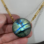 . flashy labradorite round pendant