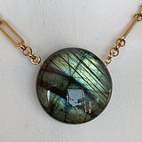 gold paperclip chain crystal necklace