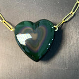 chunky heart obsidian necklace