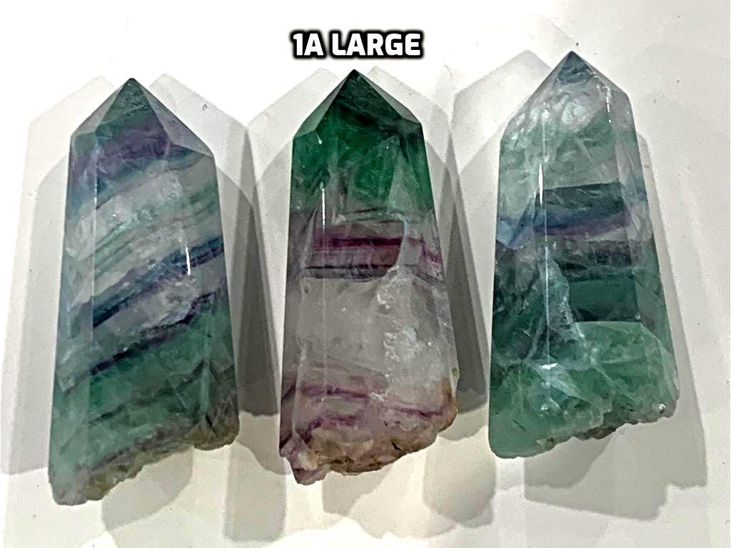 Rainbow Fluorite Point with Etched Raw Base