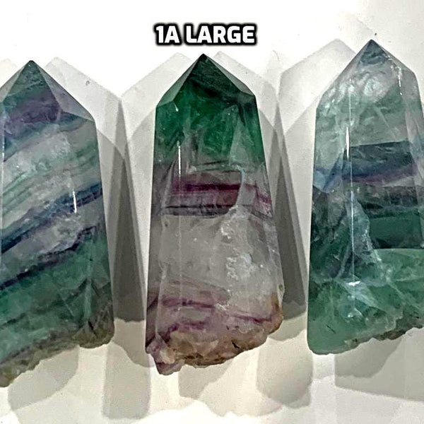 Rainbow Fluorite Point with Etched Raw Base