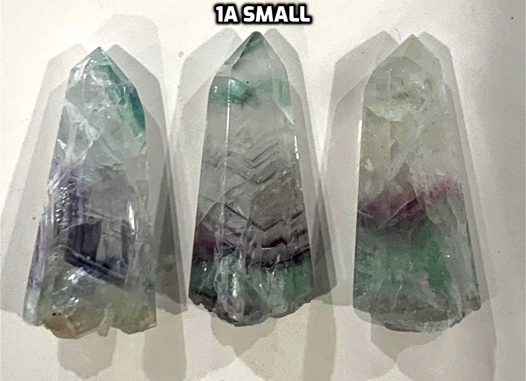 Rainbow Fluorite Point with Etched Raw Base