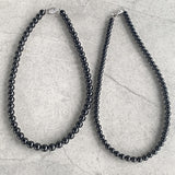 Black Tourmaline Bead Necklace 6mm and 8mm