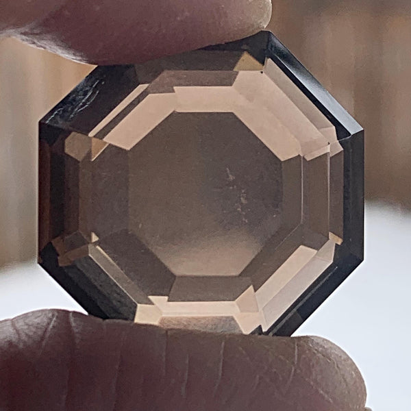 8 sided smoky quartz Octagon Crystal