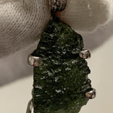 genuine moldavite pendant in sterling silver