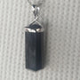 black tourmaline point pendant sterling silver
