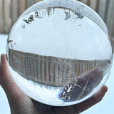 Natural quartz crystal ball for scrying and meditation