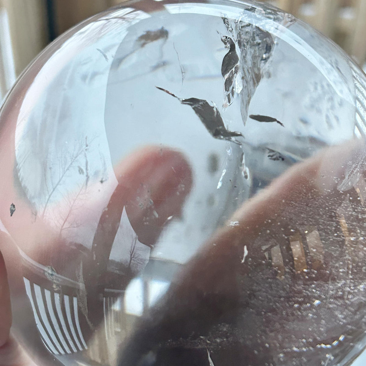 natural clear quartz sphere 8.4 lb