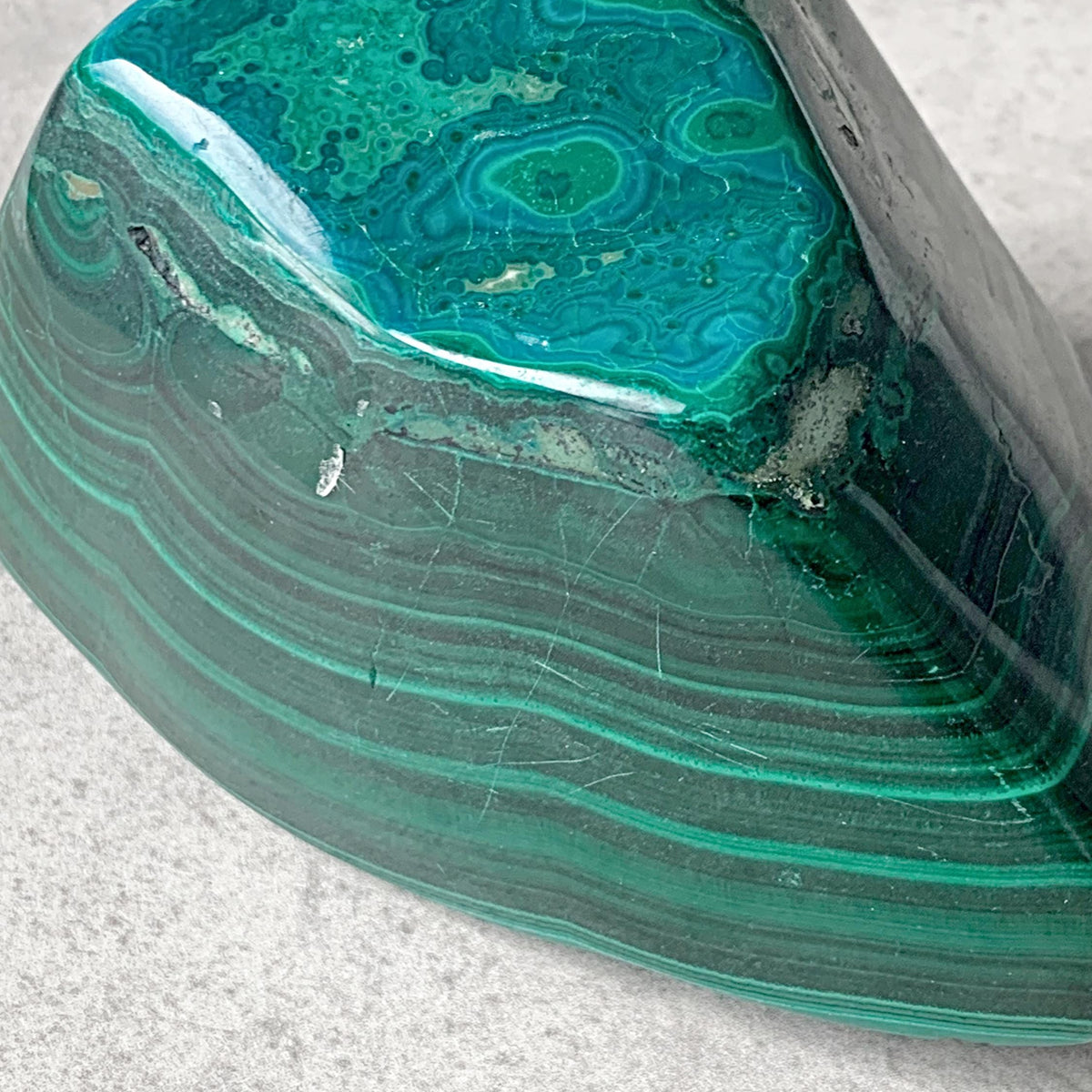 Malachite polished freeform self standing