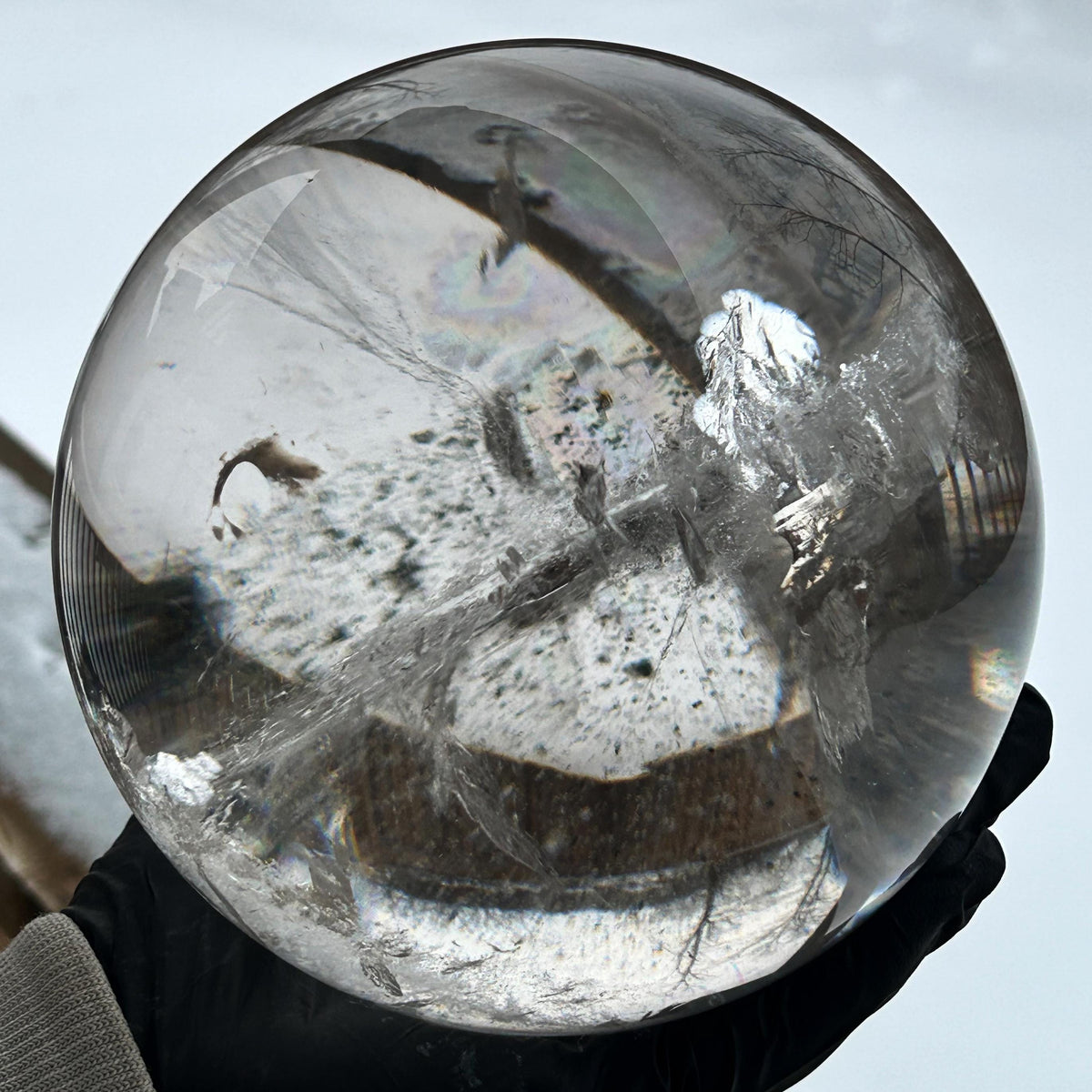 natural clear quartz crystal ball