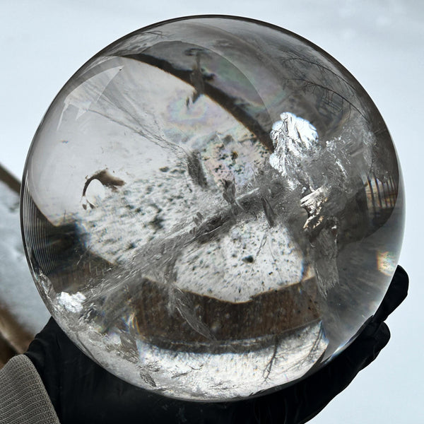 natural clear quartz crystal ball