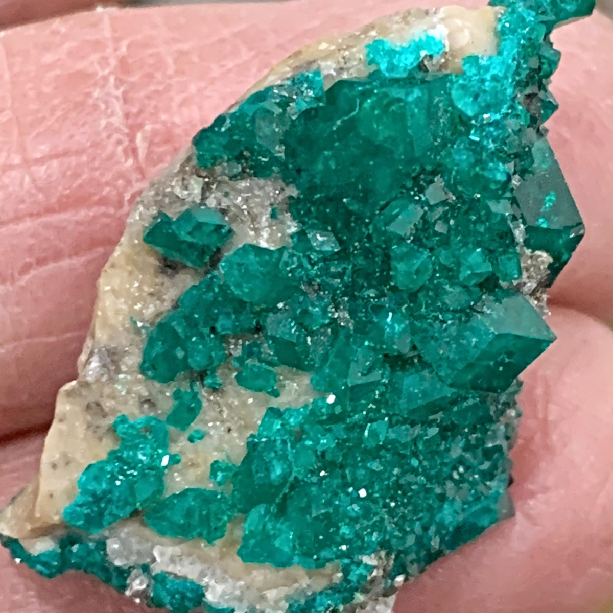 Rare green dioptase crystal