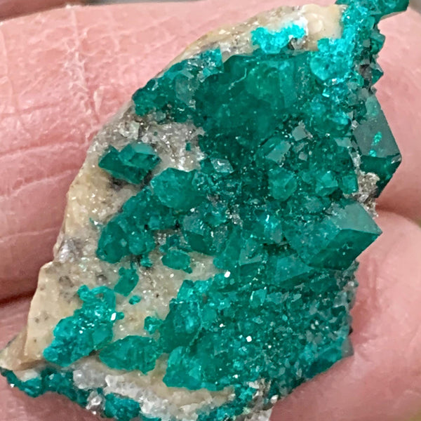 Rare green dioptase crystal