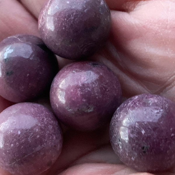 Red corundum ruby sphere