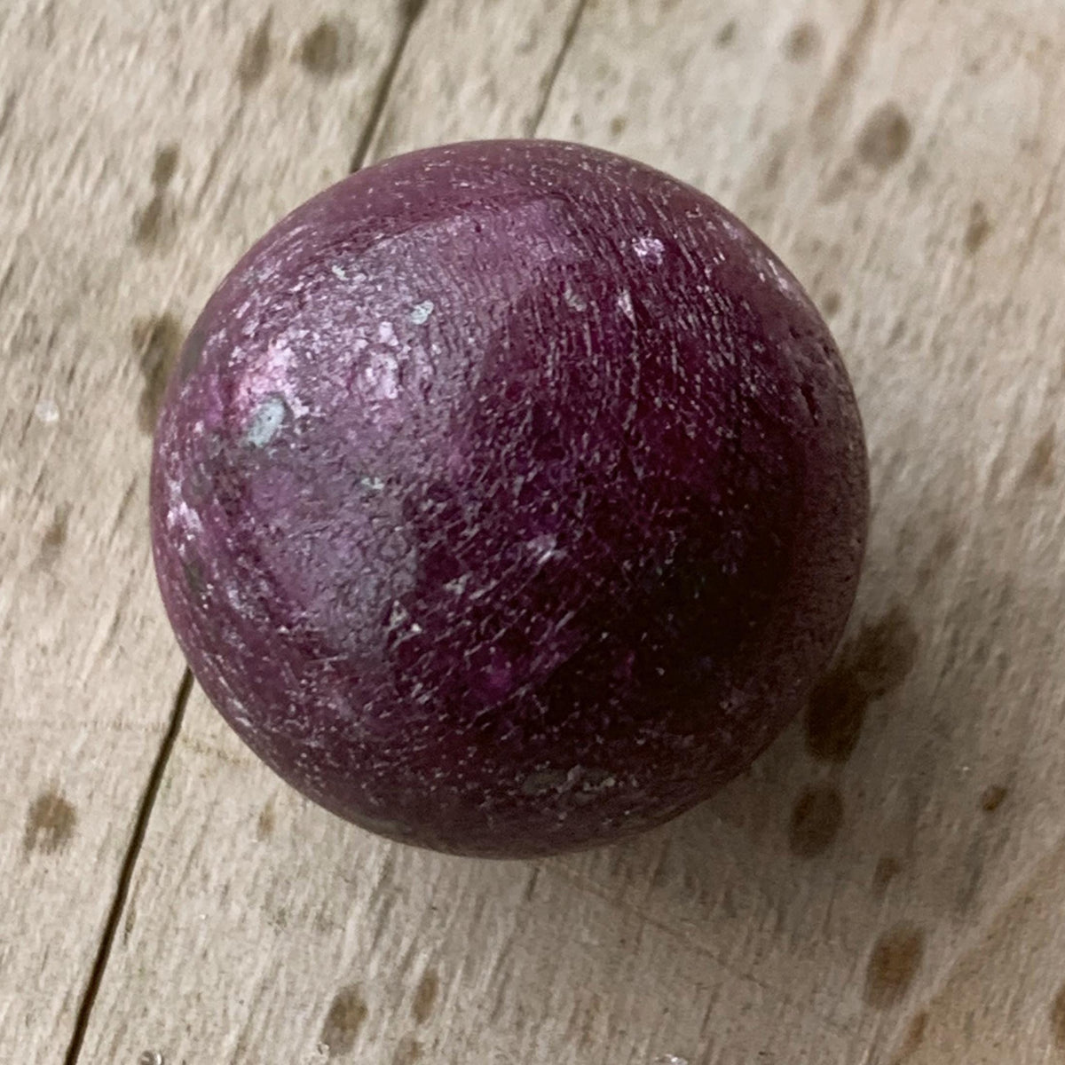 Ruby Sphere Natural 20mm | Fluorescent Ruby Crystal Orb 85ct