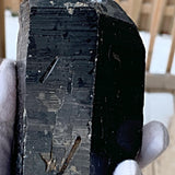 Dark black quartz specimen with Indents and etchings