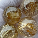 Rutilated Quartz Sphere | Golden Rutile Crystal Ball 25mm