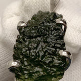 genuine moldavite pendant in sterling silver