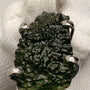 genuine moldavite pendant in sterling silver