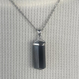grounding crystal point necklace silver