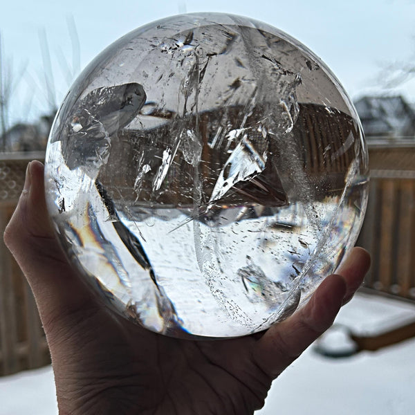 Large clear quartz sphere natural crystal ball 130mm