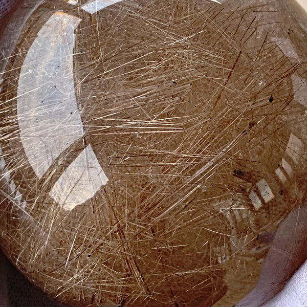 Natural rutile quartz sphere