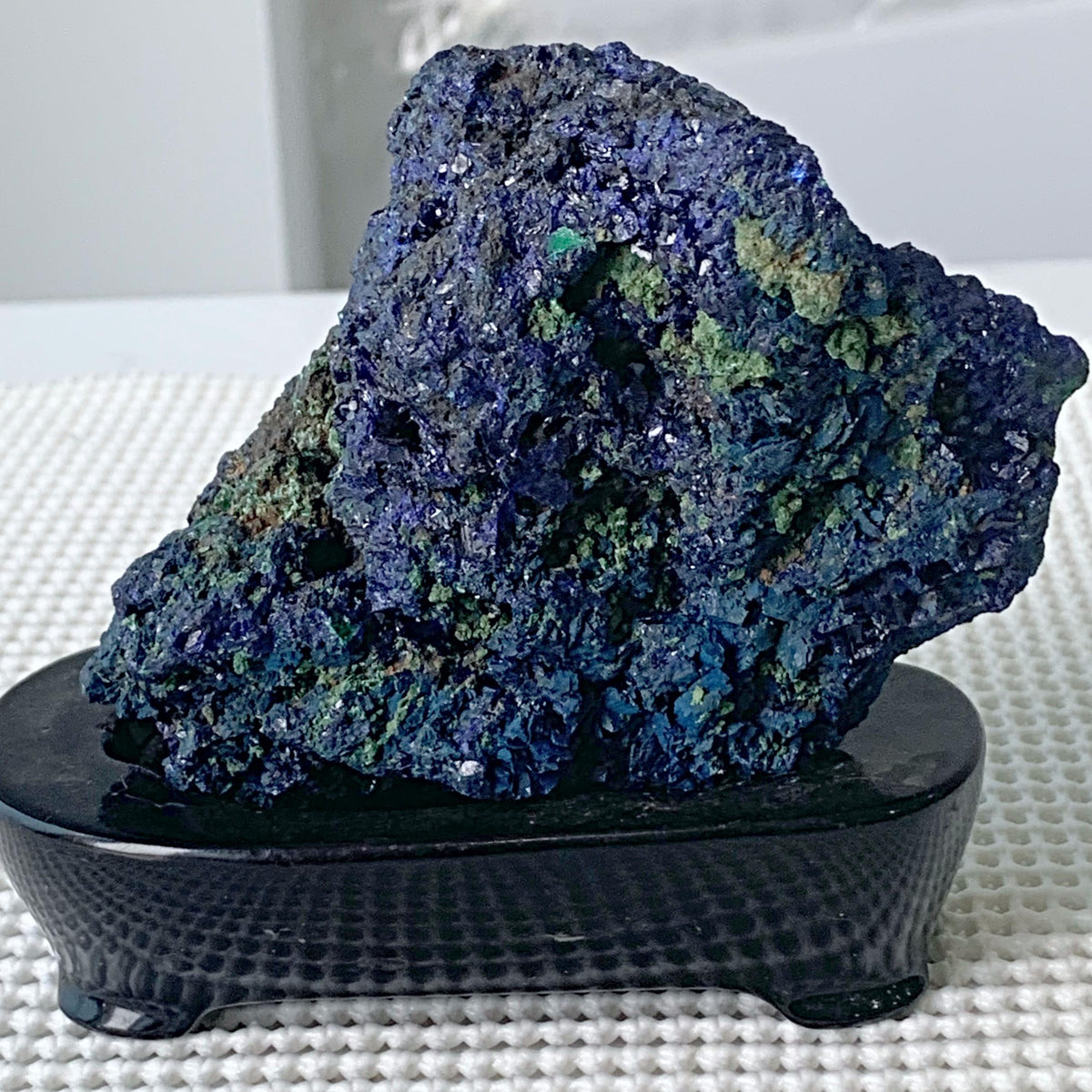 Azurite crystal for display