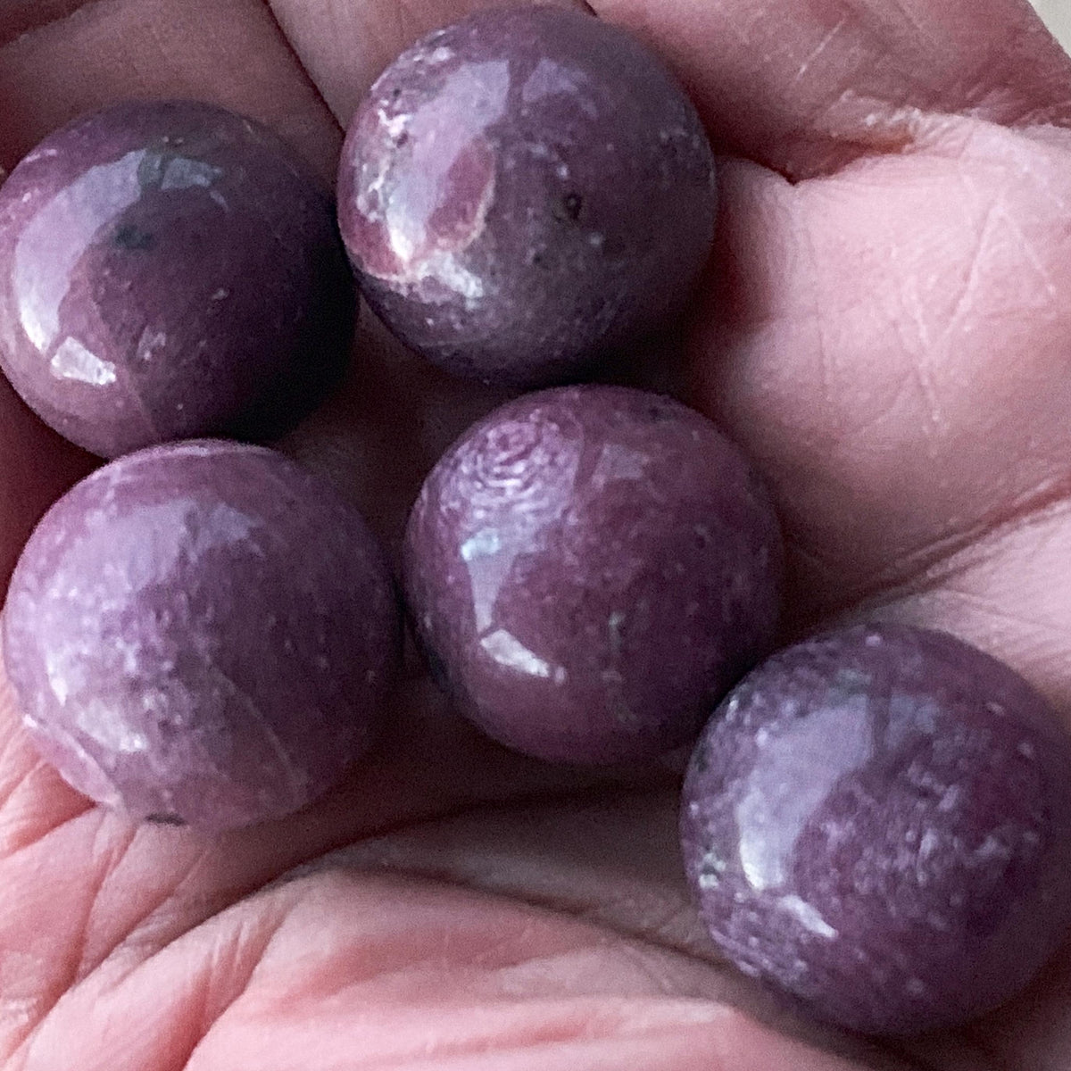 Polished ruby gemstone ball