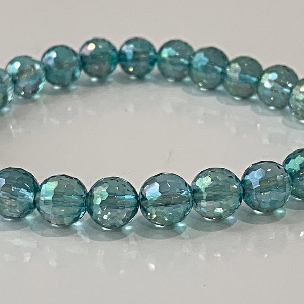 faceted aqua aura bracelet