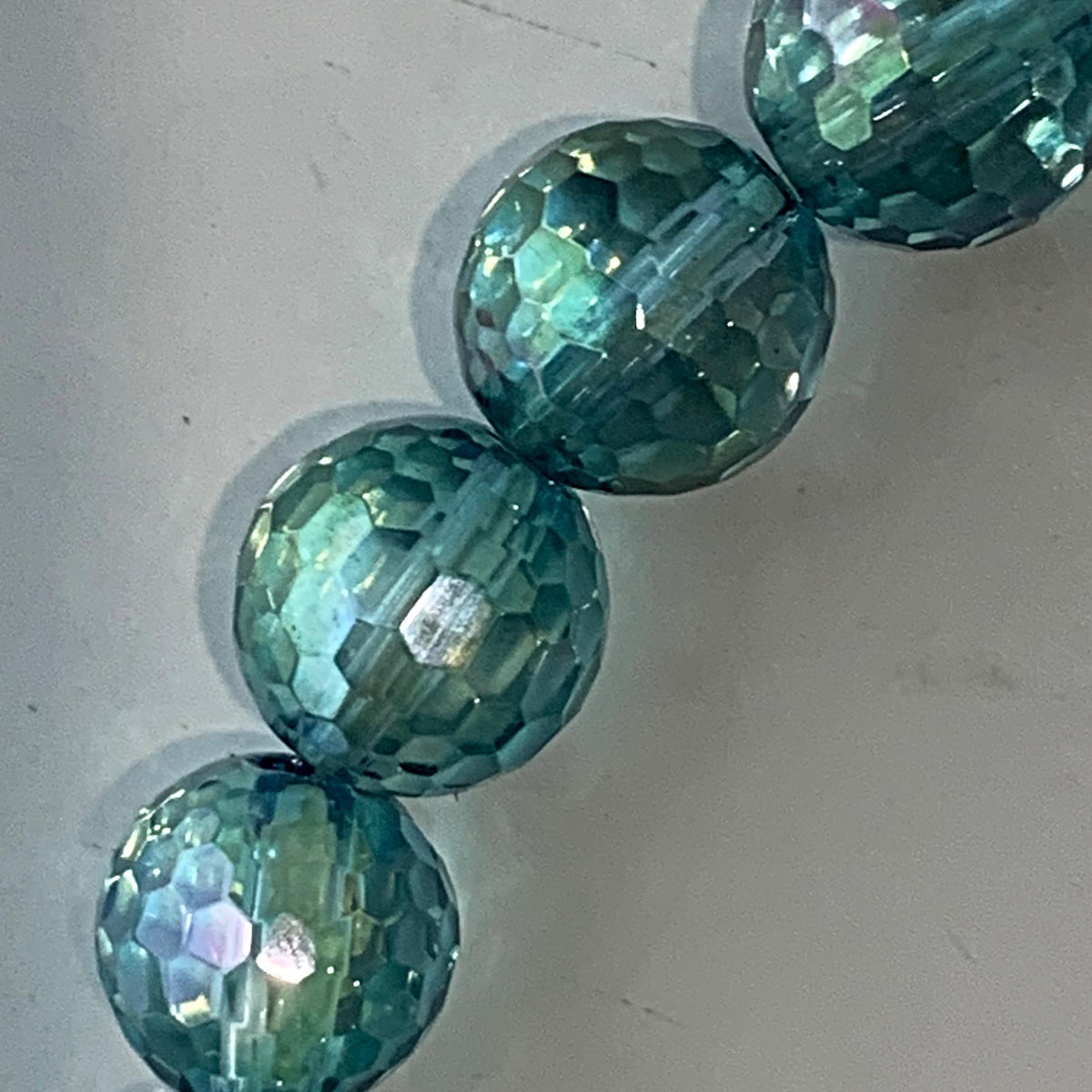 Aqua Aura Bracelet 10mm Faceted Quartz 125 Micro Facets
