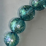 Aqua Aura Bracelet 10mm Faceted Quartz 125 Micro Facets