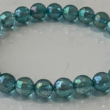 Aqua Aura Bracelet 10mm Faceted Quartz 125 Micro Facets