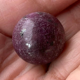 Ruby Sphere Natural 20mm | Fluorescent Ruby Crystal Orb 85ct