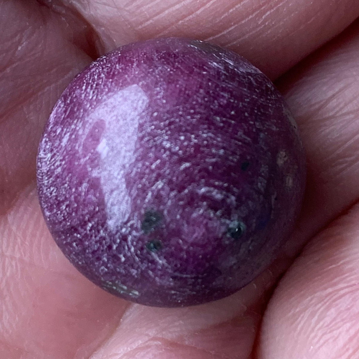 Ruby Sphere Natural 20mm | Fluorescent Ruby Crystal Orb 85ct