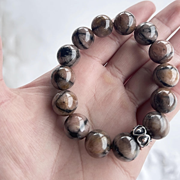 chiastolite cross bracelet