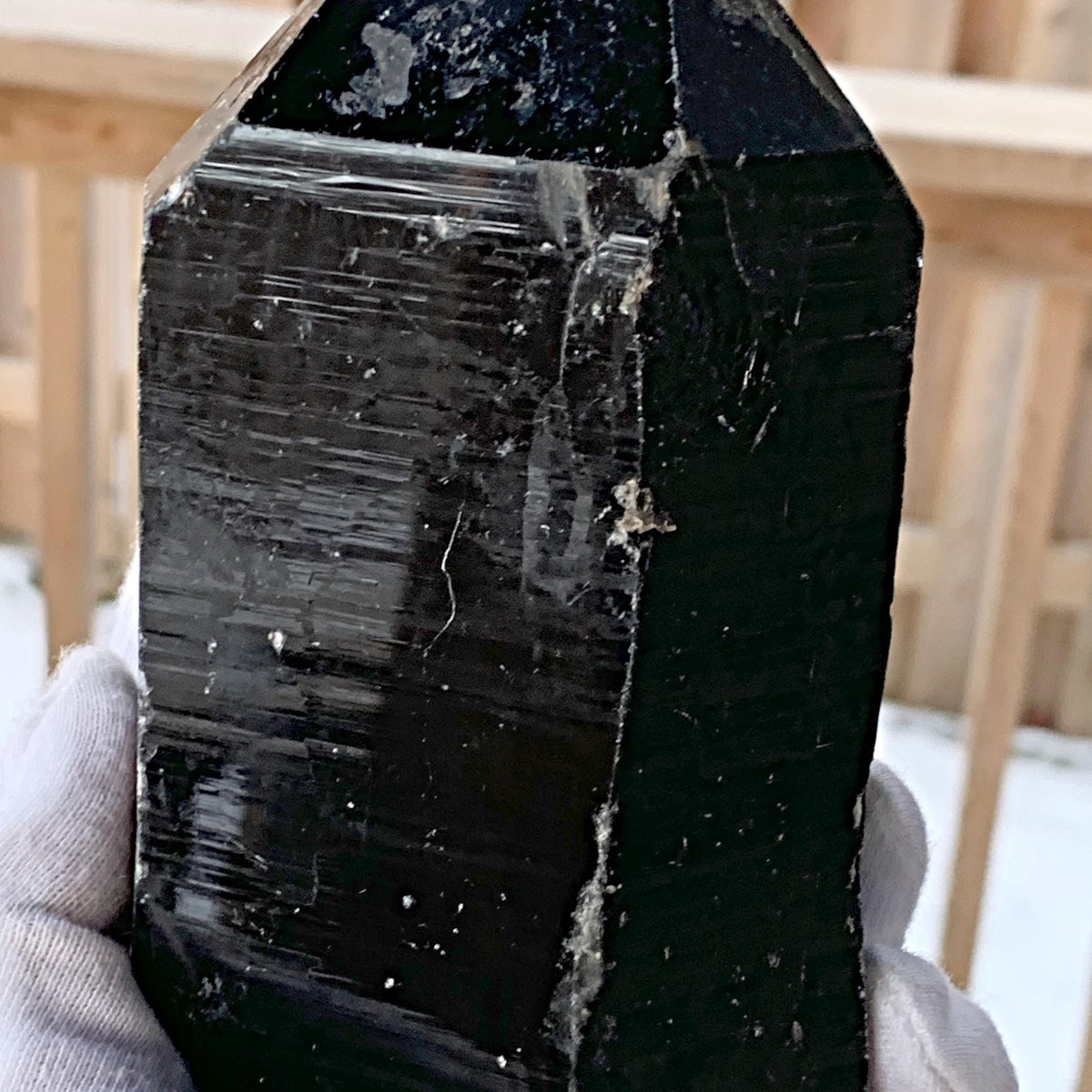 Large morion quartz crystal