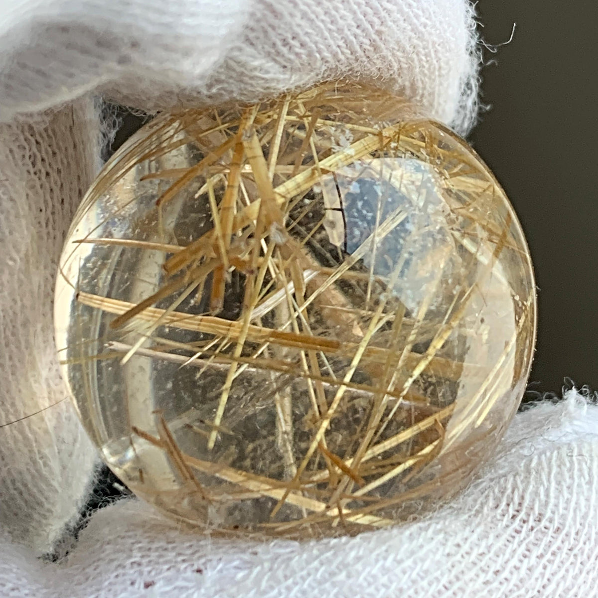 natural golden rutilated quartz sphere high grade