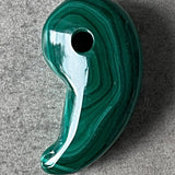 malachite magatama carving