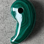 malachite magatama carving