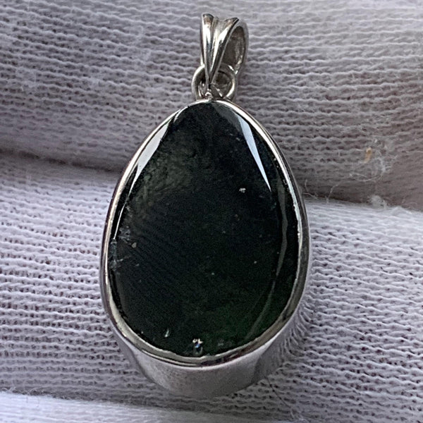 Polished Moldavite pendant drop