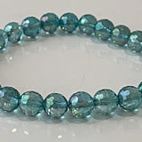 Aqua Aura Bracelet 10mm Faceted Quartz 125 Micro Facets