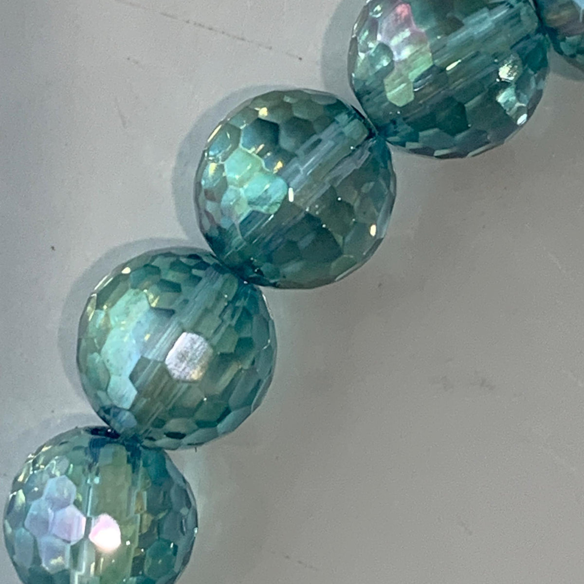 Aqua Aura Bracelet 10mm Faceted Quartz 125 Micro Facets